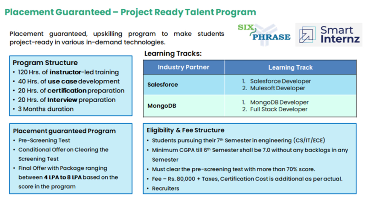 Placement Guaranteed - Project Ready Talent Program